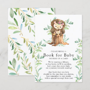Cute Hedgehog Baby Shower Book for Baby Card