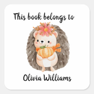 Cute Hedgehog belongs to Square Sticker
