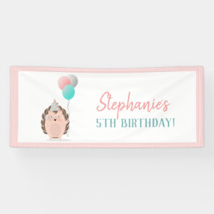 Cute Hedgehog Birthday Banner