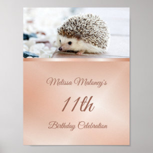 Cute Hedgehog Birthday Party Poster