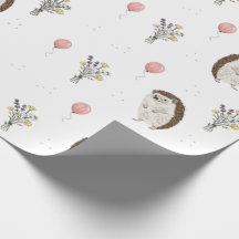Cute Hedgehog Birthday Wrapping Paper