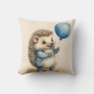 Cute Hedgehog Blue Balloon Boys Cushion