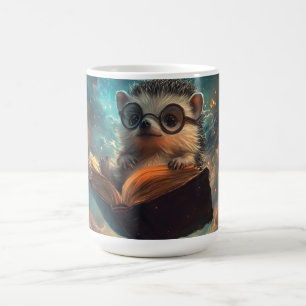Cute Hedgehog Bookworm in a Galaxy of Stories Coffee Mug