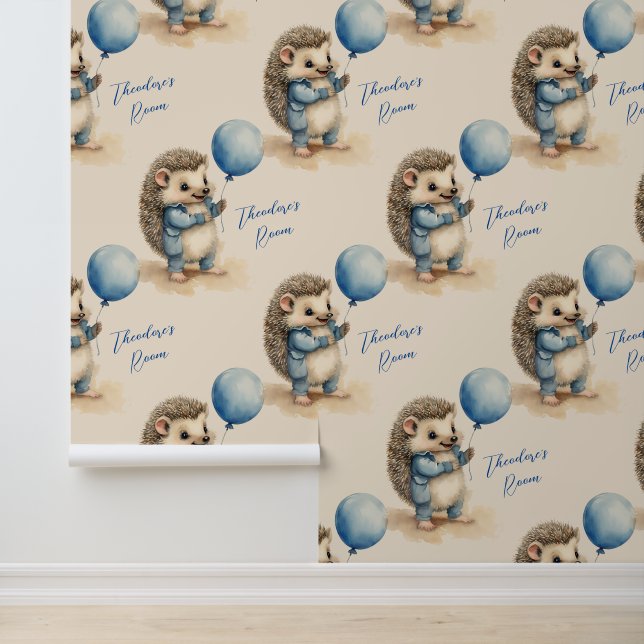 Cute Hedgehog Boys Bedroom Nursery  Wallpaper (Application)