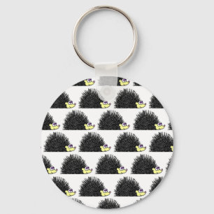 Cute Hedgehog Cartoon Pattern Key Ring