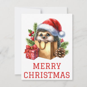 Cute Hedgehog Christmas Card
