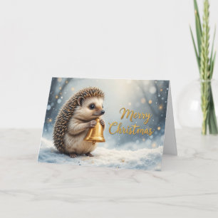 Cute Hedgehog Christmas Soft Winter Holiday  Card