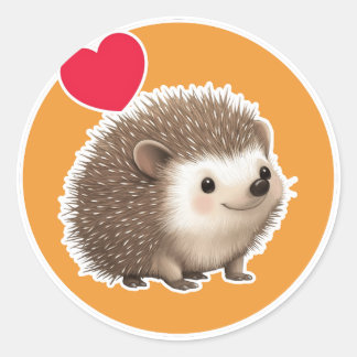 Cute Hedgehog  Classic Round Sticker