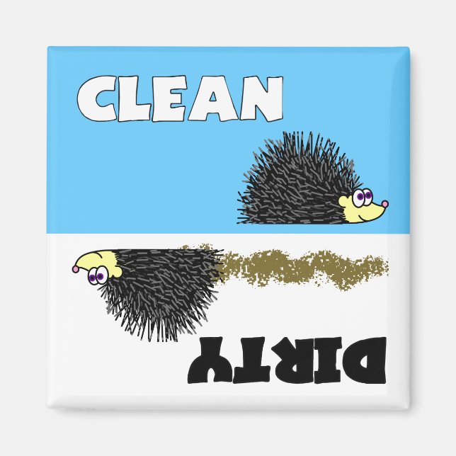 Cute Hedgehog Clean / Dirty Dishwasher Magnet (Front)