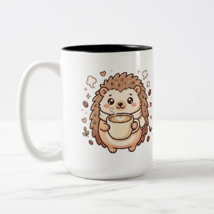 Cute Hedgehog Coffee Kawaii Two-Tone Mug