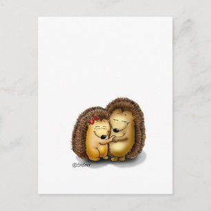 Cute Hedgehog Couple - Mr. and Mrs. Customise Postcard