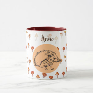 Cute Hedgehog Custom Name Mug