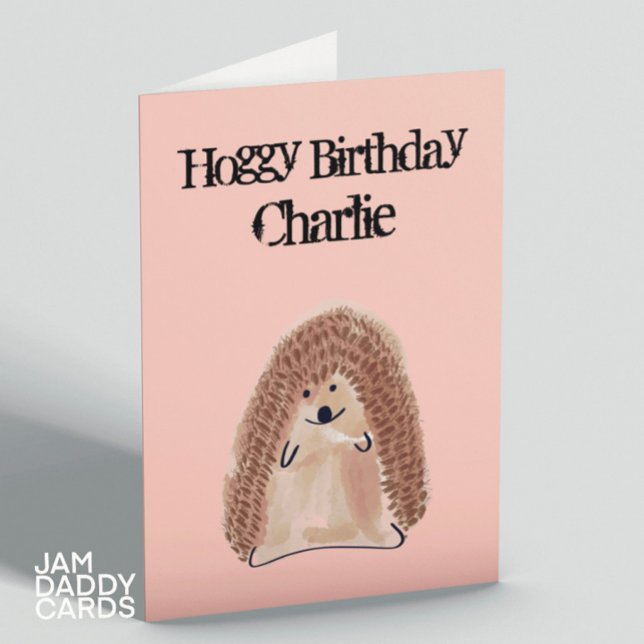 Cute Hedgehog Customisable Birthday Card (Creator Uploaded)