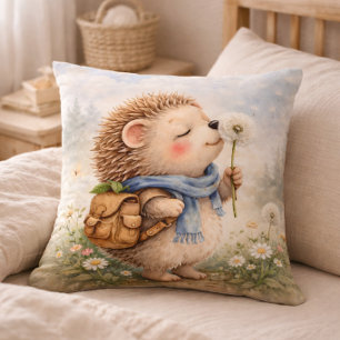 Cute Hedgehog Dandelion Kids Room & Nursery Cushion