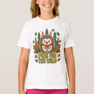 Cute Hedgehog Explorer "Pine For The Wild" Kids T-Shirt