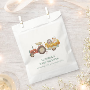 Cute Hedgehog Farm Tractor Baby Shower  Favour Bags