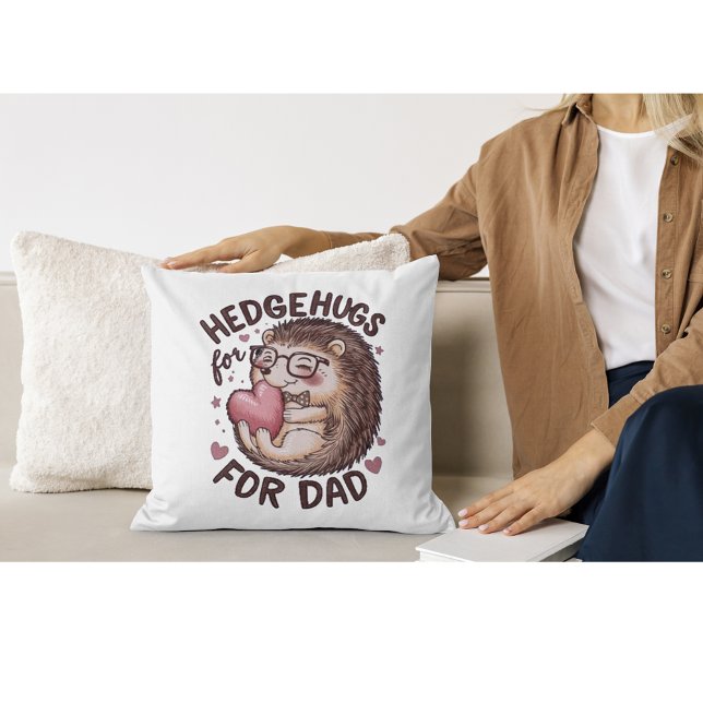 Cute Hedgehog Father's day  Cushion (Creator Uploaded)