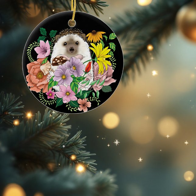 Cute Hedgehog Flowers  Ceramic Tree Decoration (Creator Uploaded)