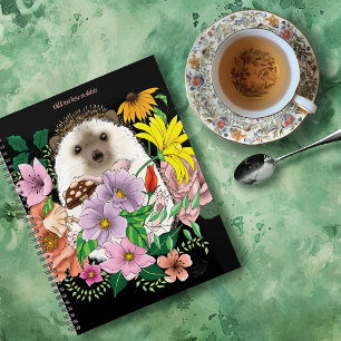 Cute Hedgehog Flowers Planner