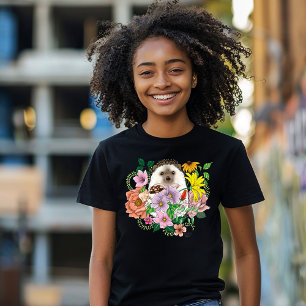 Cute Hedgehog Flowers T-Shirt