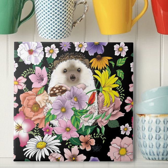 Cute Hedgehog Flowers Tile (Creator Uploaded)