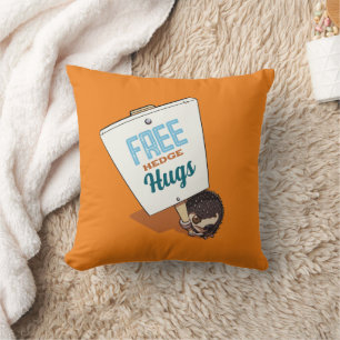 Cute Hedgehog Free Hedge Hugs PIcket Sign Artwork Cushion