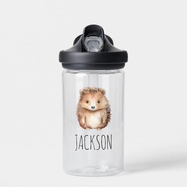 Cute Hedgehog! Gender neutral custom Water Bottle (Front)