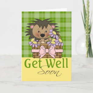 Cute Hedgehog, Get Well Soon Card