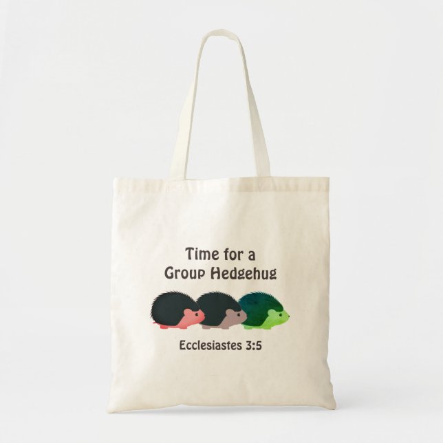 Cute Hedgehog | GROUP HEDGEHUG Customisable Text Tote Bag (Front)
