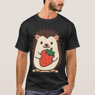 Cute Hedgehog Holding Strawberry T-Shirt