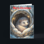 Cute Hedgehog Holiday Card<br><div class="desc">Cute hedgehog all tucked up and cosy and warm</div>