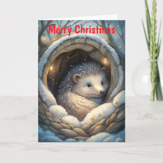Cute Hedgehog Holiday Card