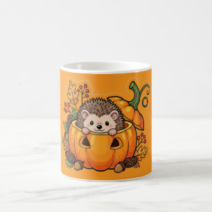 Cute Hedgehog in Pumpkin – Autumn Fall Coffee Mug