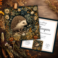 Cute Hedgehog in the Style of William Morris