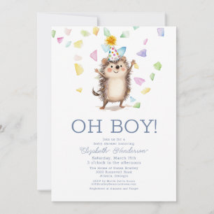 Cute Hedgehog It's A Boy Baby Shower Invitation