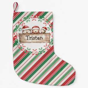 Cute Hedgehog Kids name Small Christmas Stocking