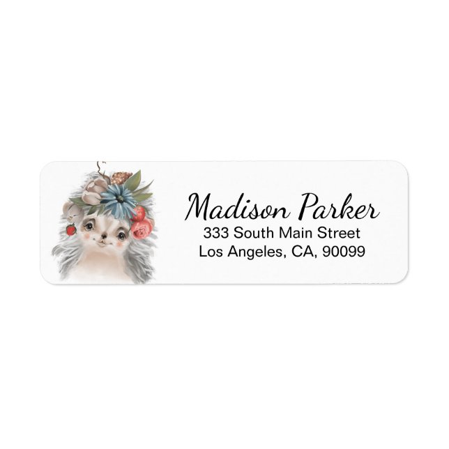 Cute Hedgehog Label (Front)