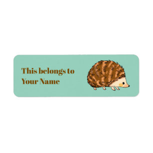 Cute hedgehog Label with Custom Name