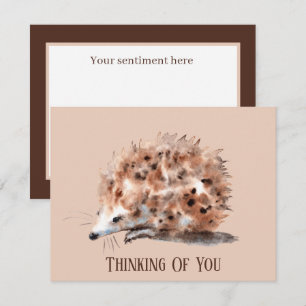 cute hedgehog lovers add sentiment thinking you card