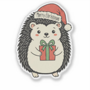 Cute Hedgehog Merry Christmas