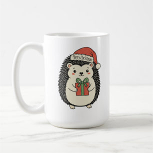 Cute Hedgehog Merry Christmas Coffee Mug