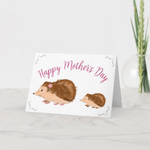 Cute Hedgehog Mother's Day Card