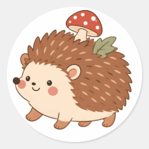 Cute Hedgehog Mushroom Cottagecore Forest Sticker