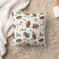 Cute Hedgehog Mushrooms Woodland Animal Kids