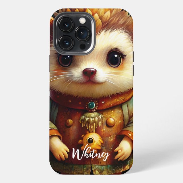 Cute Hedgehog Name iPhone Case (Back)
