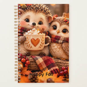 Cute Hedgehog & Owl Fall Planner Editable