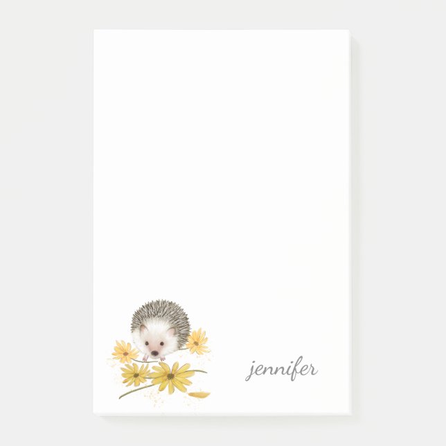 Cute Hedgehog Personalise Post-it® Notes (Front)