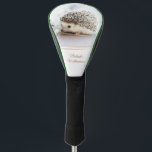 Cute Hedgehog Photo  Rose Gold Stripe Add Name  Golf Head Cover<br><div class="desc">cute white hedgehog animal foto sweet nature lovely kids text name personalise customisable</div>