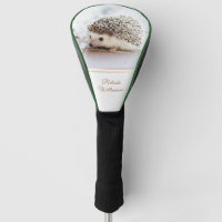 Cute Hedgehog Photo Rose Gold Stripe Add Name