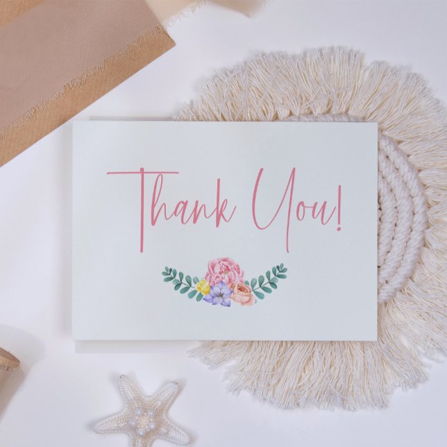 Cute Hedgehog Pink Animal Girl Baby Shower Thank You Card (Creator Uploaded)